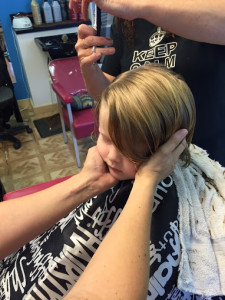 I didn't know he was asleep until she asked me to come hold up his head.