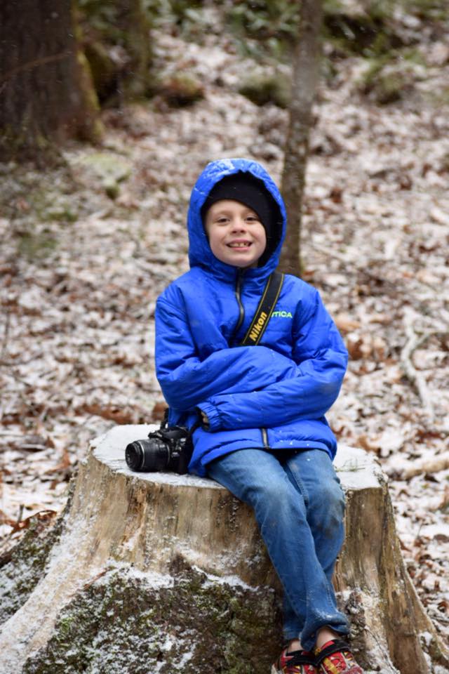 Out in the cold to practice on his photography