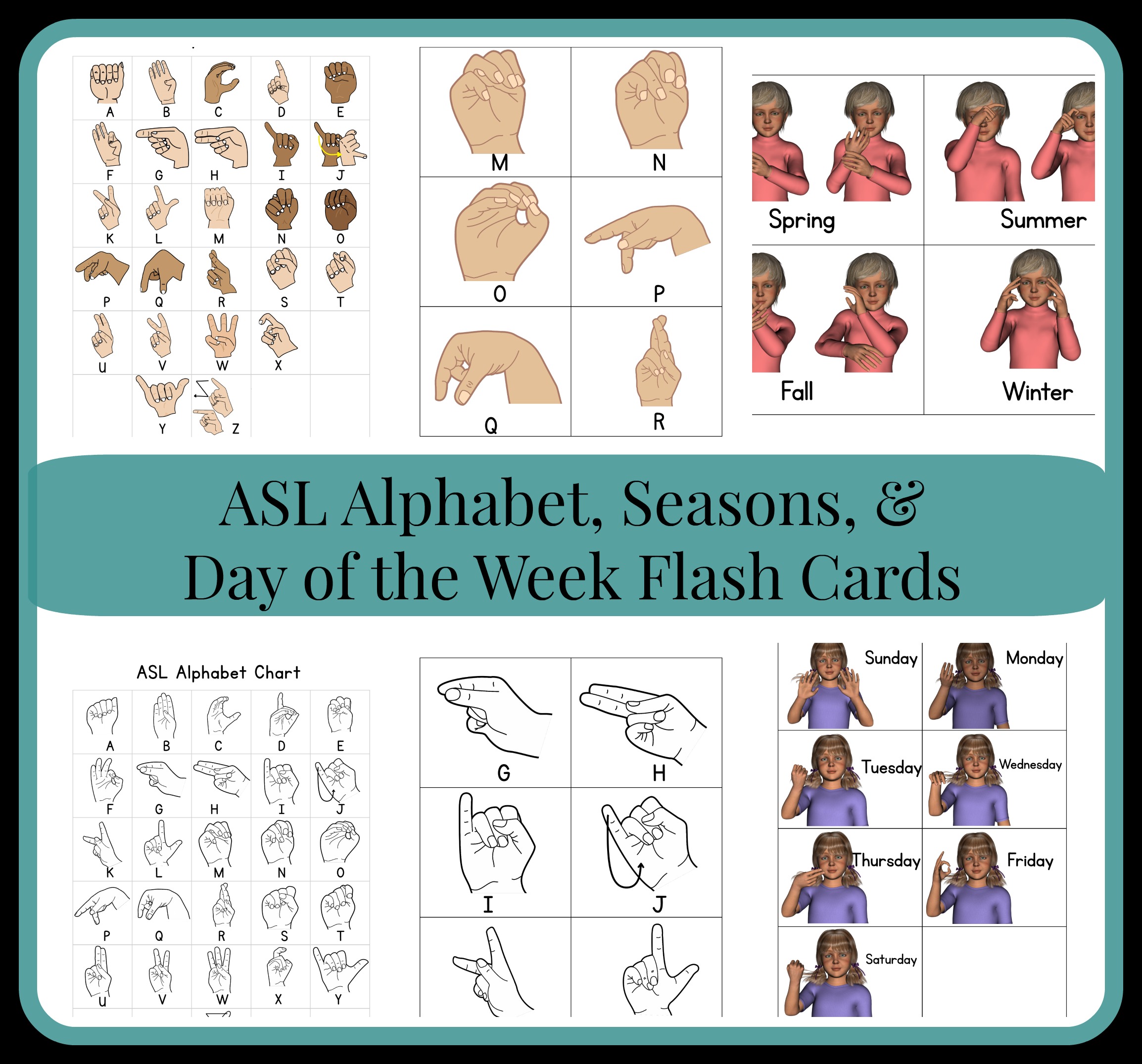 ASL Alphabet Flash Cards