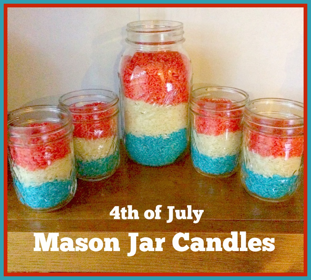 4th of July Mason Jar Candles
