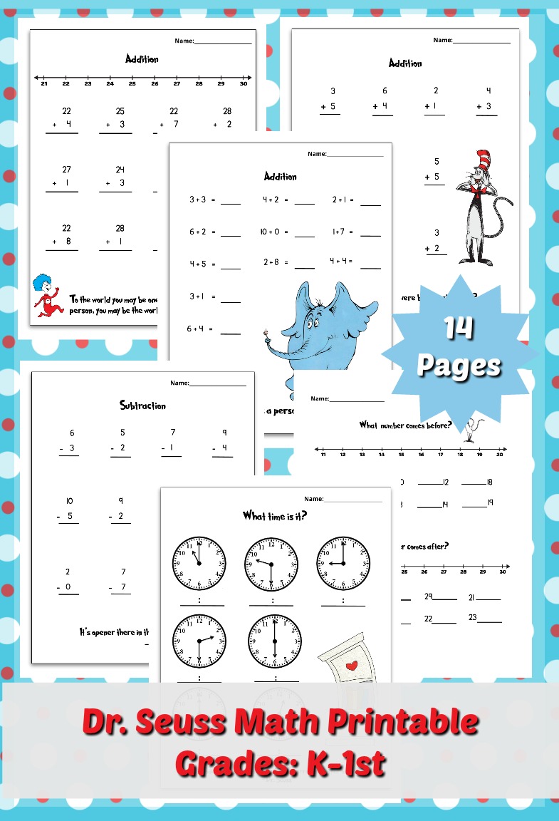 Free Dr Seuss Math Pack